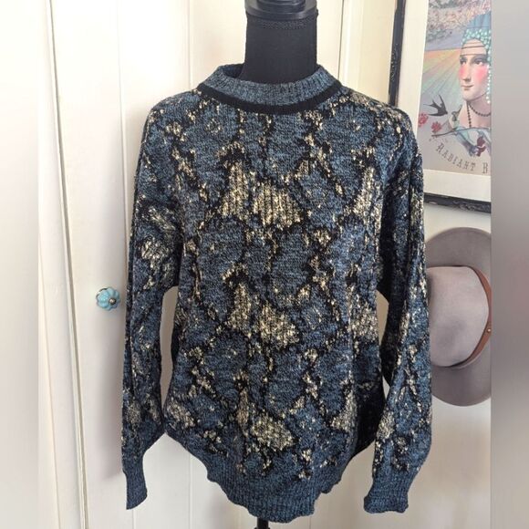 VTG Colore Italia Italy Sweater M Eclectic Grandpa Granny Chic Cozycore 90s - Picture 1 of 8